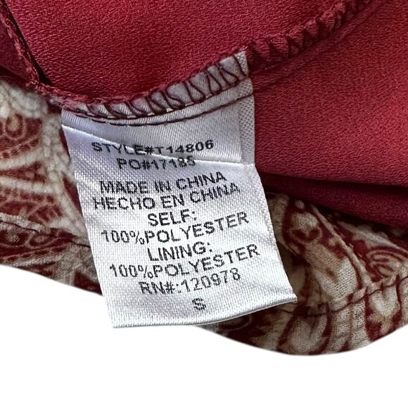 Entro Multicolor Paisley Lined V-neck Top Women's Blouse Size Small | 36-6 - Picture 4 of 6